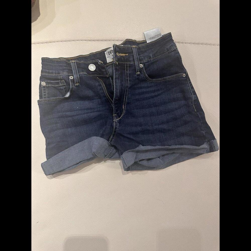 DENIZEN from Levi's Mid-Rise Dark Wash Blue Denim Jean Shorts Womens Size 2